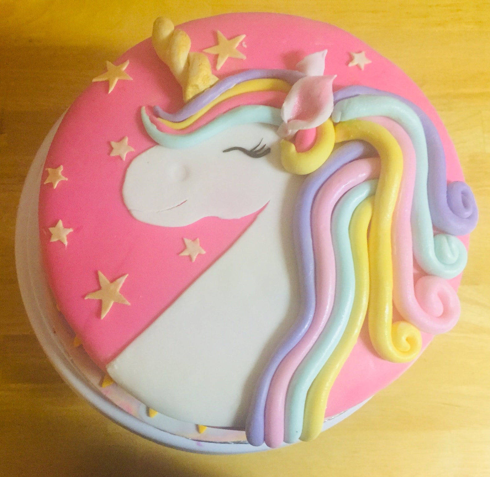 Pink Unicorn Birthday Cake - Etsy