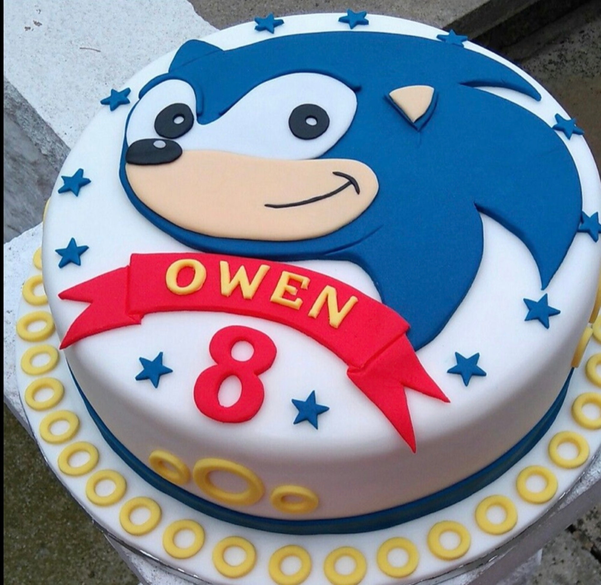 Sonic Fondant Birthday Cake - Etsy