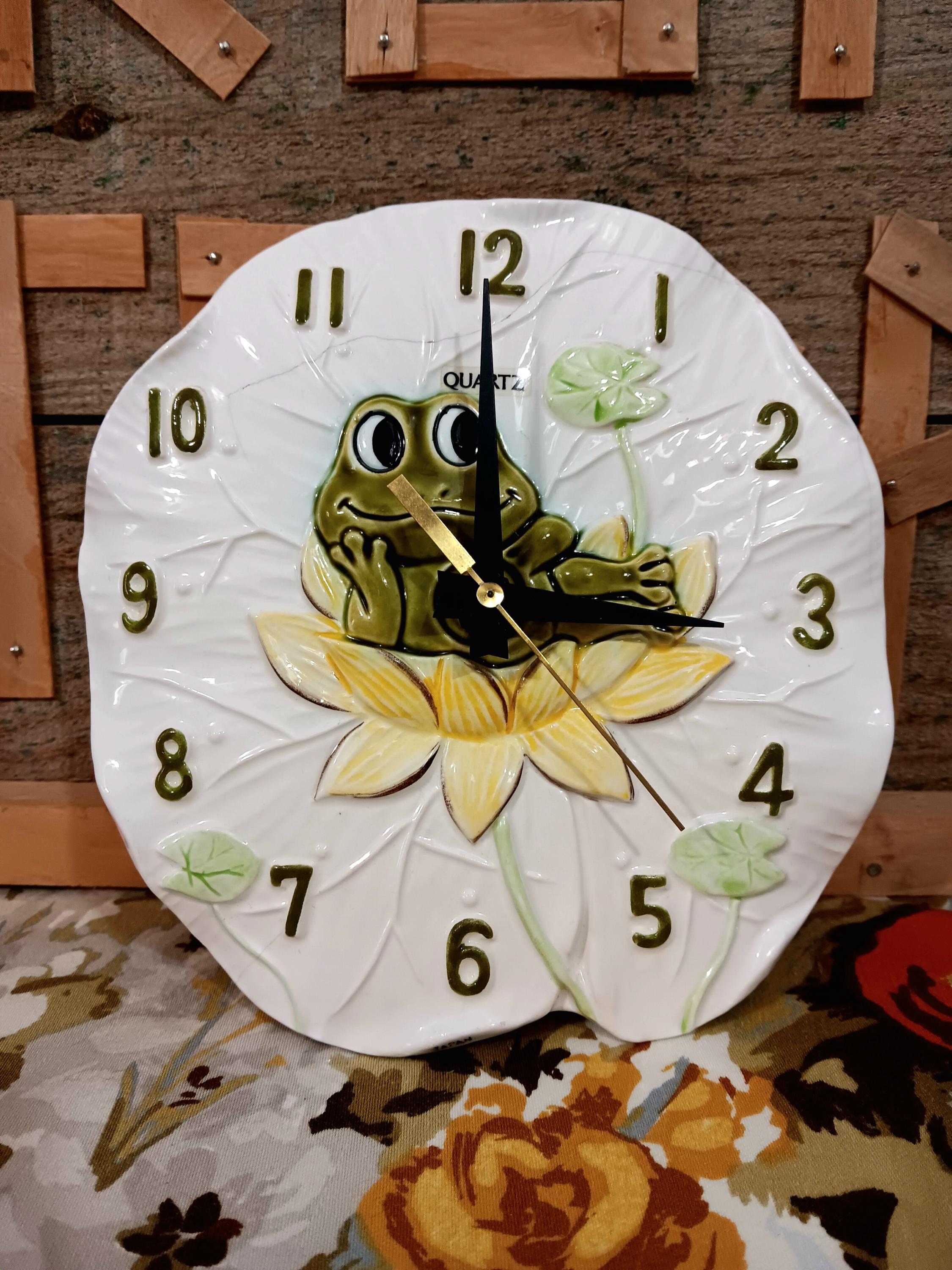 Neil the Frog Wall Clock, Sears Roebuck & Co. Vintage 70's Ceramic