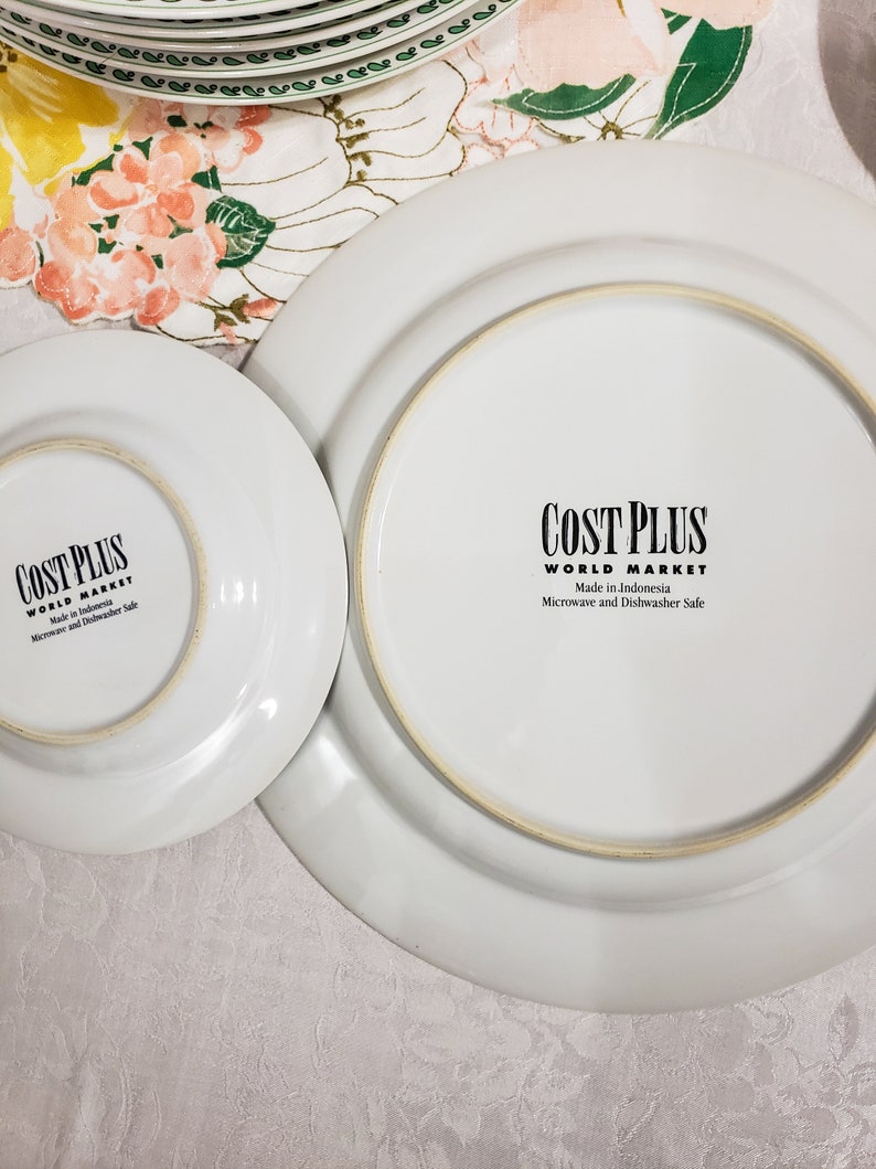 Cost Plus World Market 17 Piece Dish Set, Floral Cottagecore Plates and
