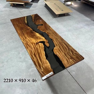 Walnut Wood Table Epoxy River Table Handmade Conference Table Resin Table Coffee Table Custom Dinning Table Console Table Live Edge Table