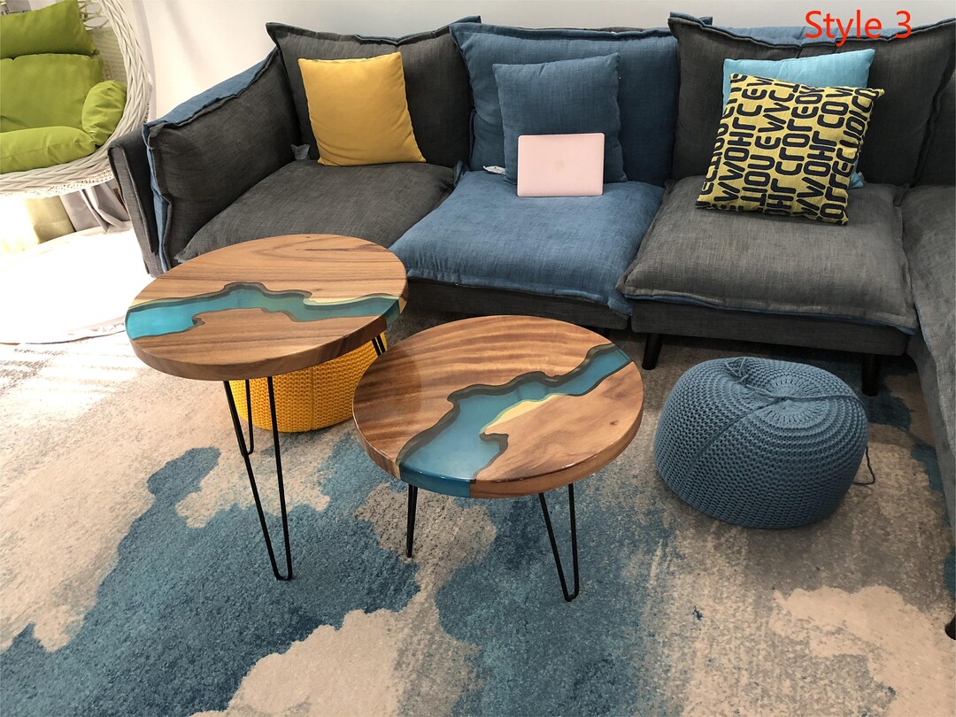 Walnut Wood Coffee Table Handmade Epoxy Coffee Table Unique - Etsy