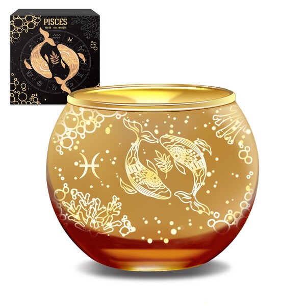 Aovila Pisces Candle Holder - Birthday Gift Idea Candle Holder for Decor Tea Light Astrology Gift for Women Pisces Zodiac Gifts