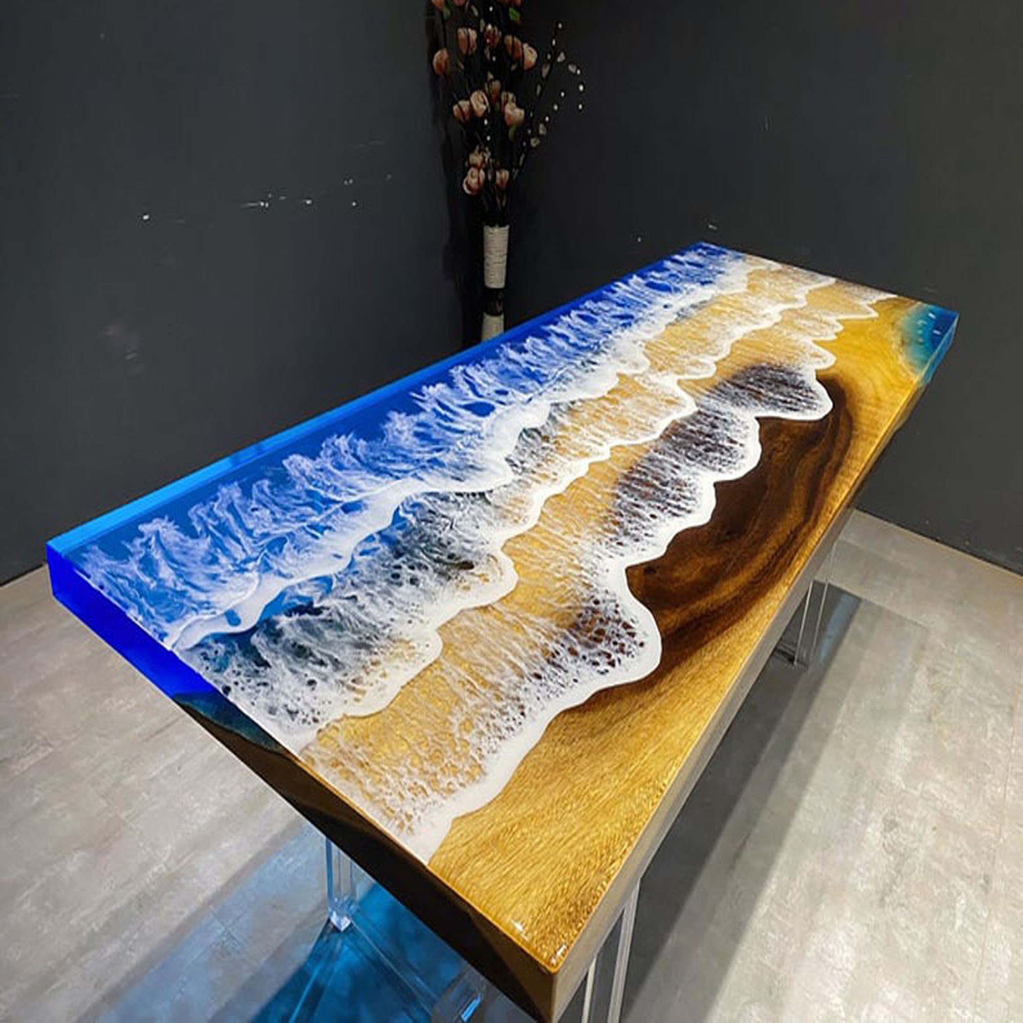 Exquisite ocean wave resin table Etsy