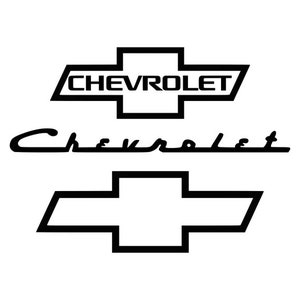 Peut inclure: Logo Chevrolet noir et blanc avec le mot "Chevrolet" écrit dans une police de caractères stylisée.