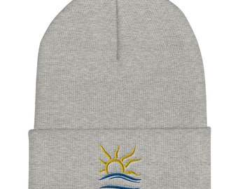 Naturist Symbol Embroidered Cuffed Beanie