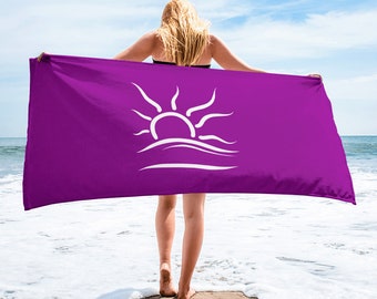 Purple Naturist Symbol Beach Towel