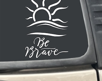 Naturist Nudist Symbol Be Brave 4"x "6 White Vinyl Transfer Sticker Decal