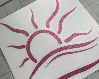 Naturist Nudist Symbol 3.5"X 3.5" Pink Glitter Vinyl Transfer Decal