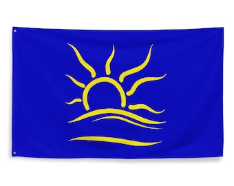 Naturist Symbol 3' x 5' Flag Yellow on Blue