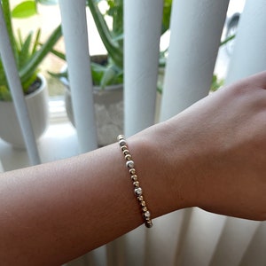 Gold And Silver Bracelet, Mixed Metal Bracelet, Mixed Metal Beaded Bracelet, Gold Filled And Silver Bead Bracelet, Two Tone Bead Bracelet