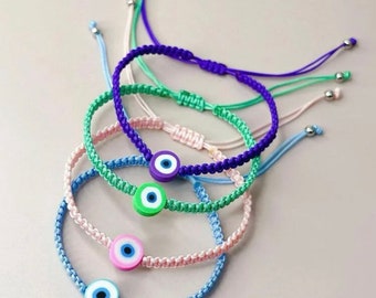 Evil Eye bracelet,Colorful Evil eye handmade  Braided bracelets, evil eye charm, lucky string braceletTurkish,bohemia,retro,Turkish evil eye