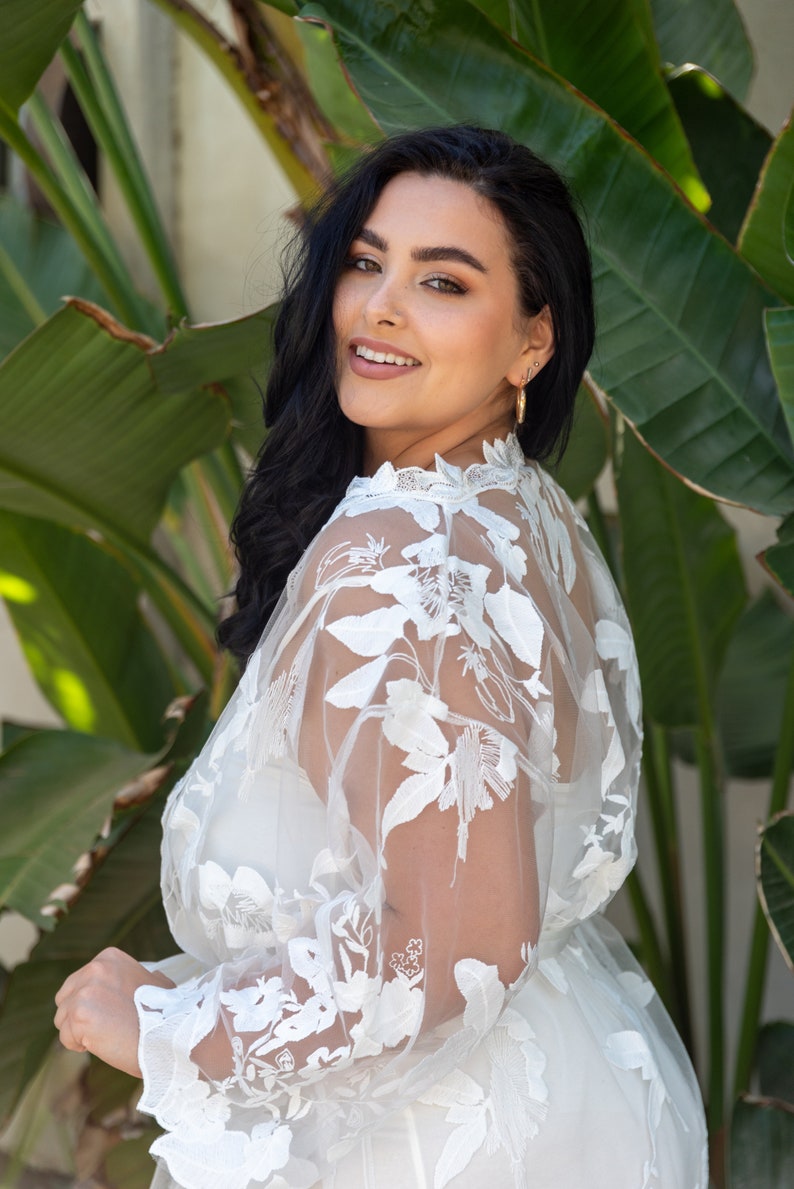 Lace Robe White Bridal Robe Boudoir Robe Maternity Robe Etsy