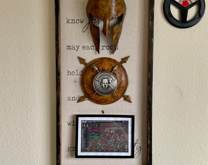 Vertical Spartan Race Shadow Box Metal Display Hanger Etsy