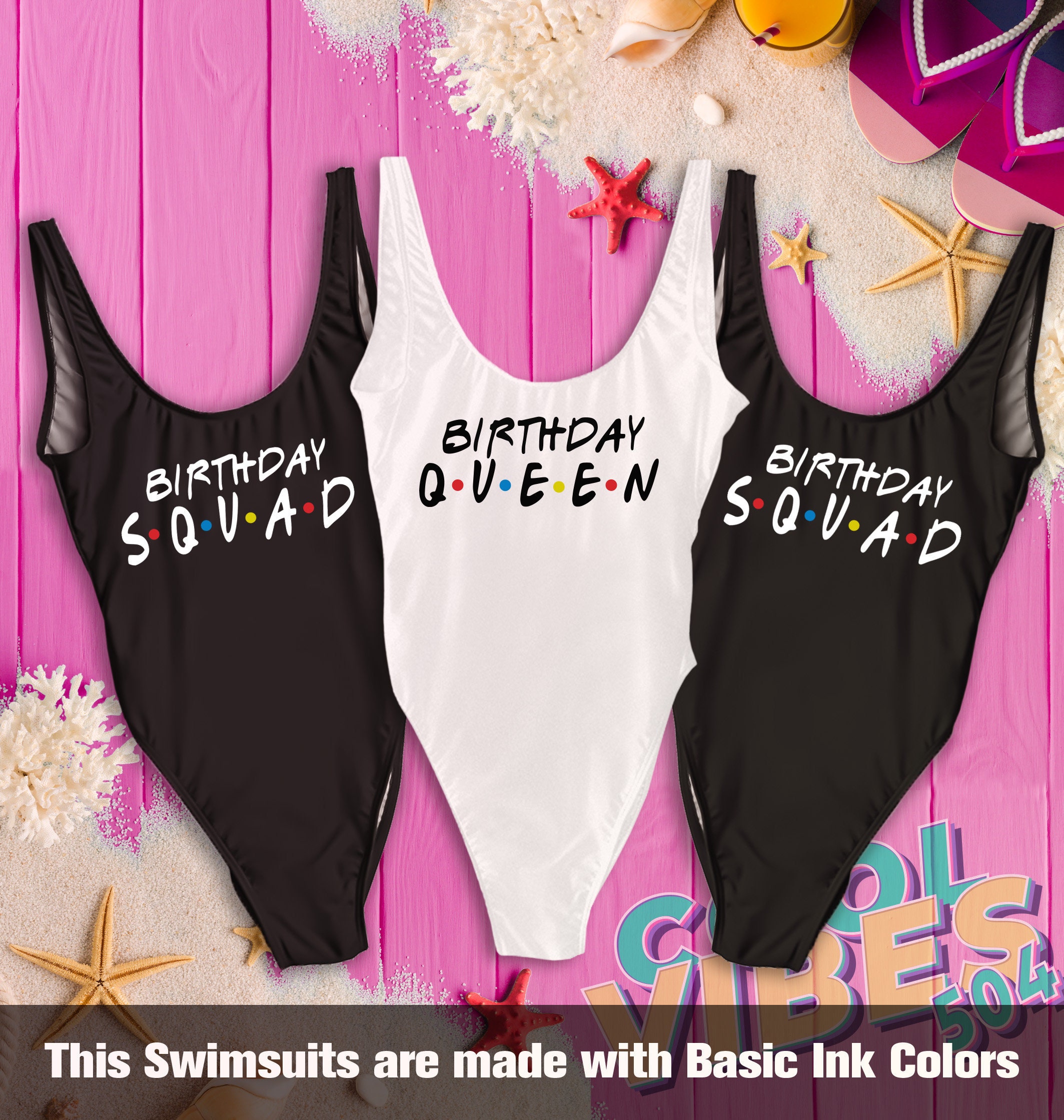 Friends Birthday Queen party Swimsuits Birthday Squad Etsy