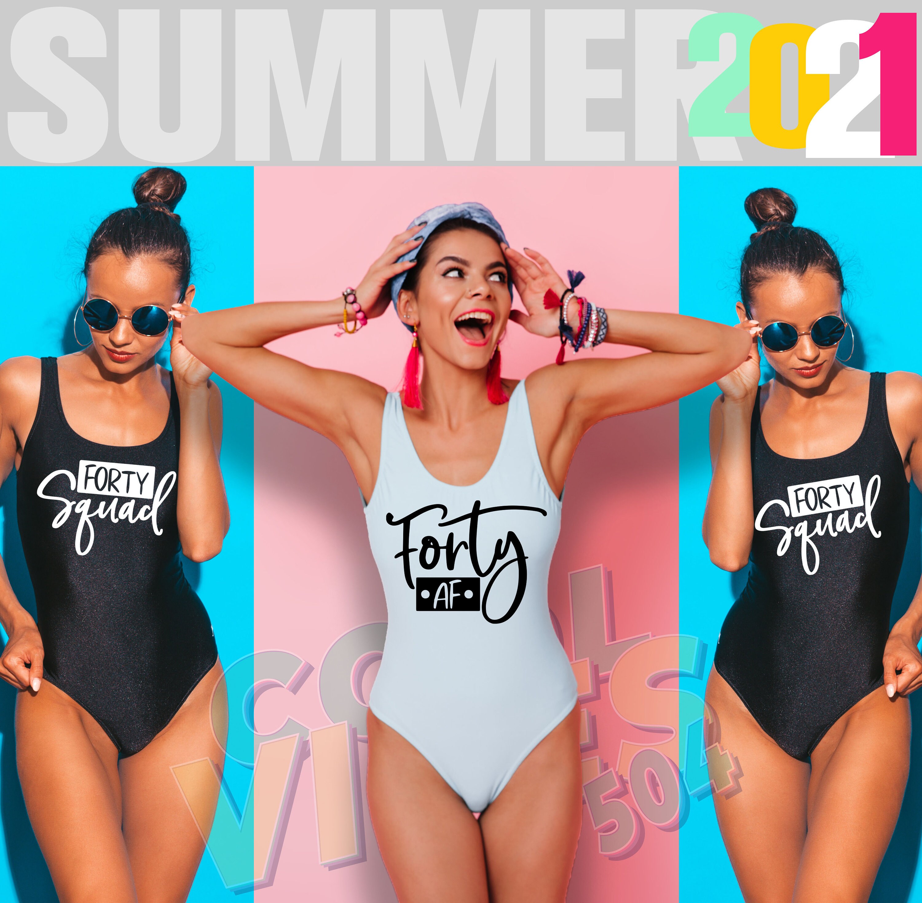 Birthday party Swimsuits, Forty Squad Birthday party swimsuits, Birth…