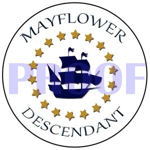 Mayflower Descendant Decal NEW UV Weatherproof- Genealogy