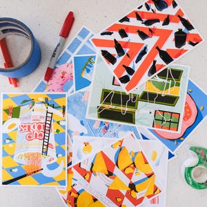 Lot de 10 cartes postales amusantes | Impressions artistiques originales | Mini impressions pour collectionneurs et cadeaux