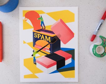 Retro Spam Canned Food Print for Kitchen Decor