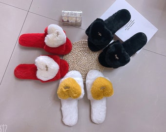 Vrouwen Slippers, Bruids Fluffy Slippers, Zachte Sliders, Mule Slippers, Home Slippers, ndoor Slippers, Comfortabele Slippers, Cadeau voor haar, Bruidsfeest