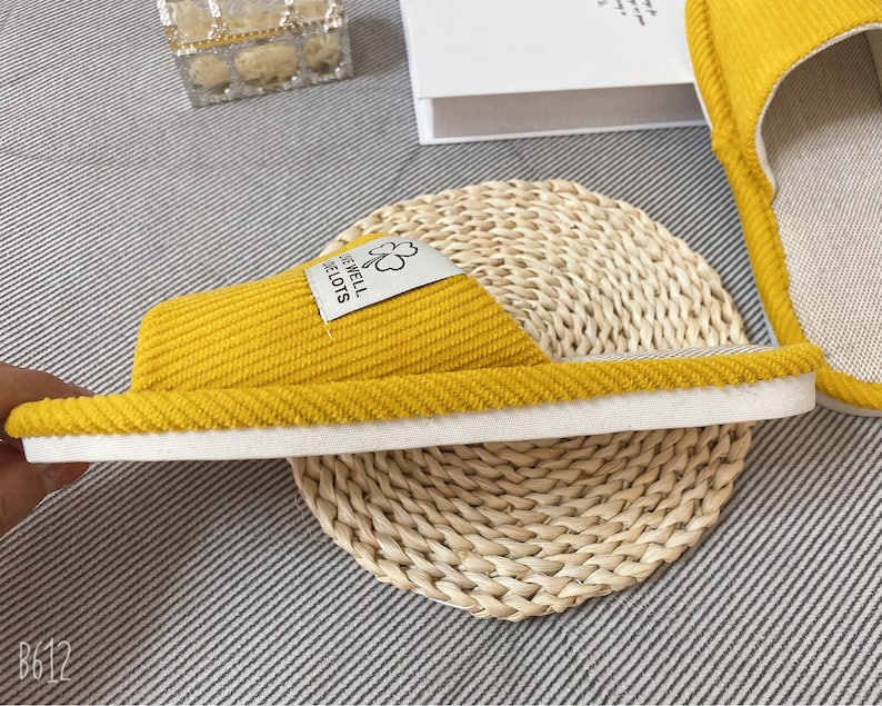 Women Linen Slippers,Handmade Linen Slippers,Home Linen Slippers,Summer Slippers,Indoor Slippers,Unisex Comfy Slippers,Smiley Linen Slippers image 4