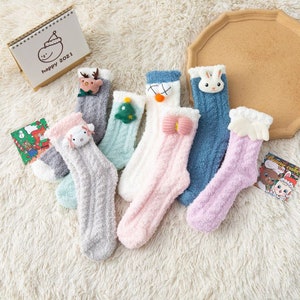Women Socks，Warm Socks, Ear socks，Women Sleeping Socks, Cat socks,Warm Winter Socks, Cute Socks, Fuzzy Socks, Socks,Christmas Gift socks