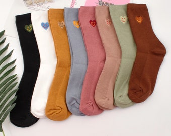 Women Socks，Heart socks，Cotton socks，Casual Socks，Gift Socks，Adult socks ，Personalized Socks，Multi Color Socks