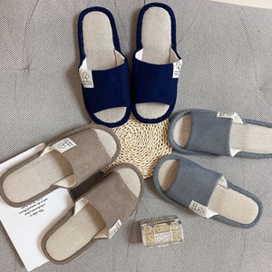 Męskie lniane kapcie, ręcznie robione lniane kapcie, domowe lniane kapcie, letnie kapcie, domowe kapcie, unisex wygodne kapcie, lniane kapcie Smiley