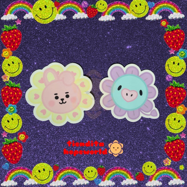 BT21 blooming mang & cooky stickers