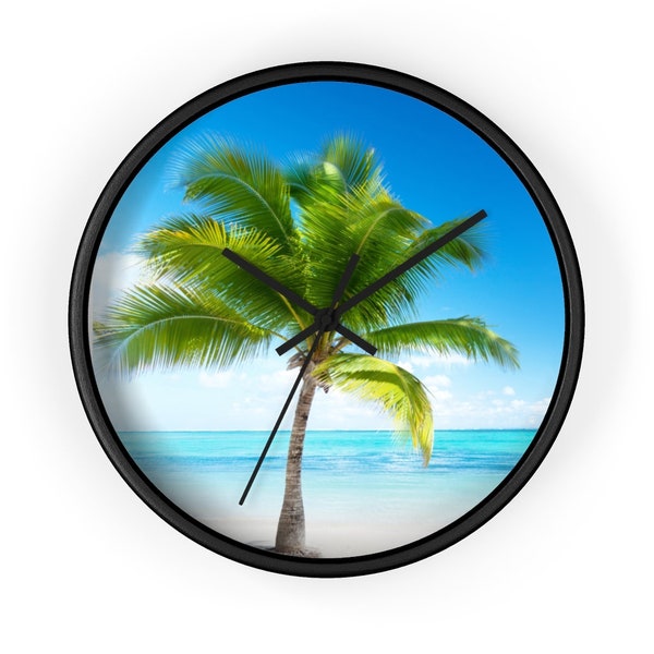 Palm Tree Clock Etsy