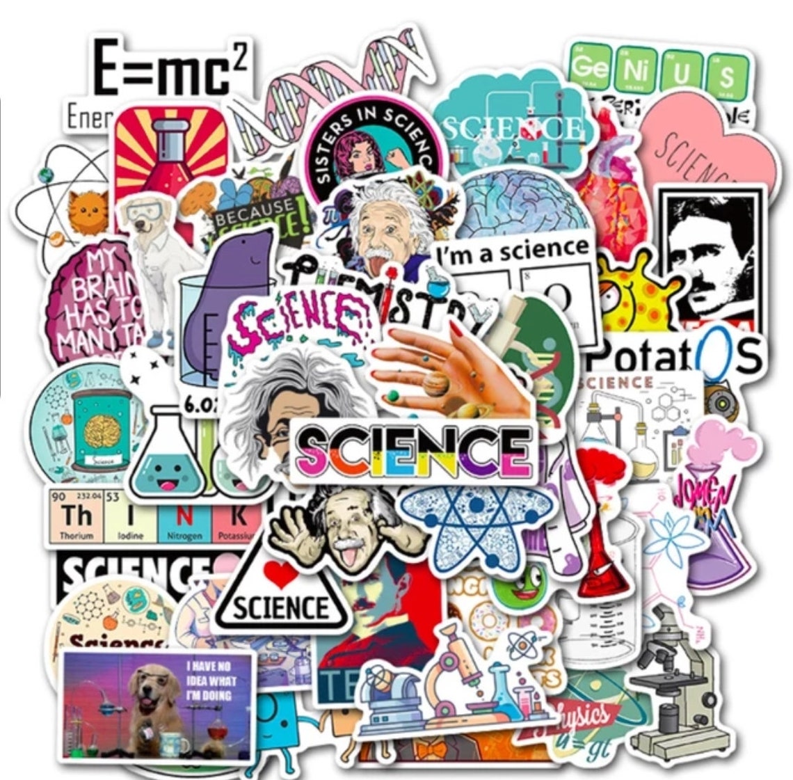 50 Pack Science Stickers Waterproof Stickers Etsy UK