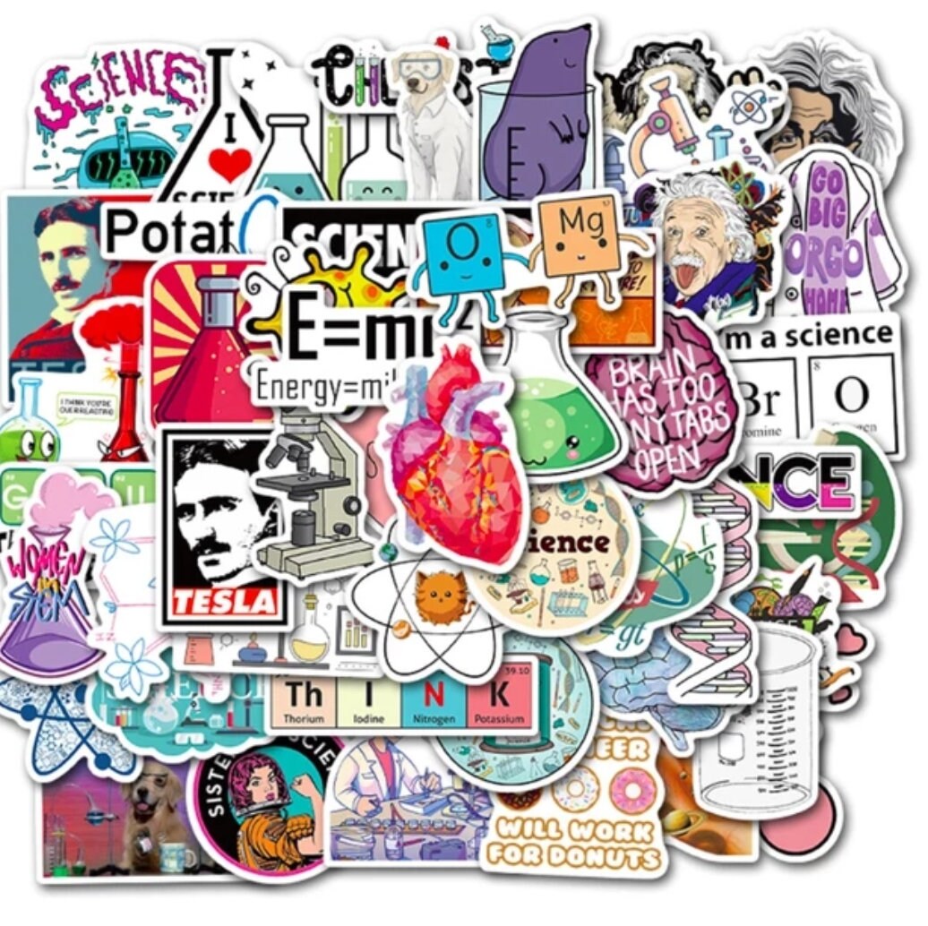 50 pack science stickers waterproof stickers Etsy