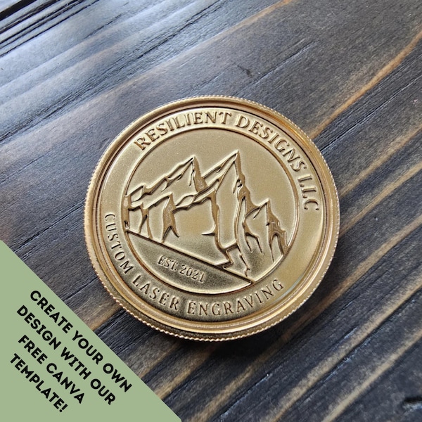 Custom engraved brass challenge coin