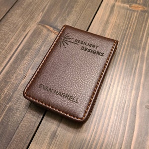Tarjetero de cuero personalizado