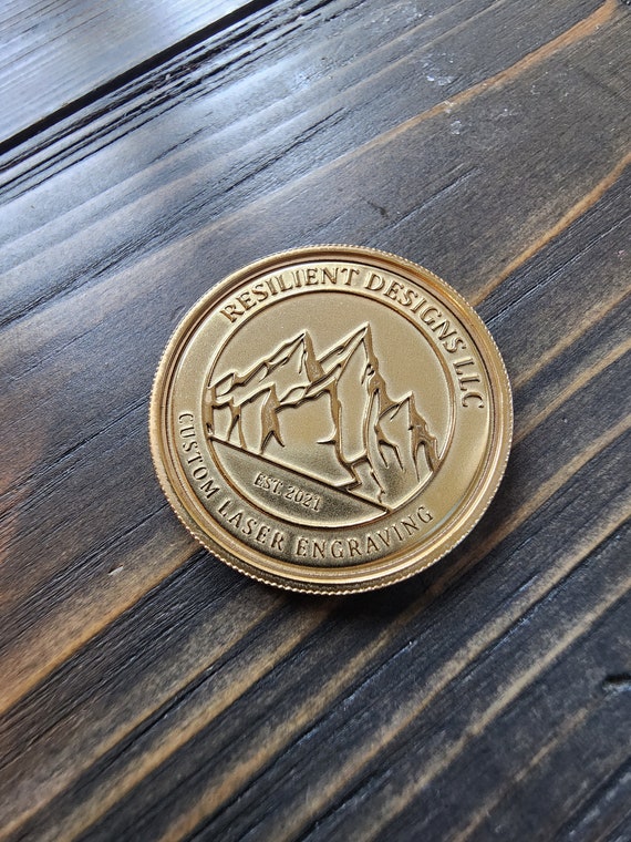 Custom Engraved Brass Challenge Coin - Etsy