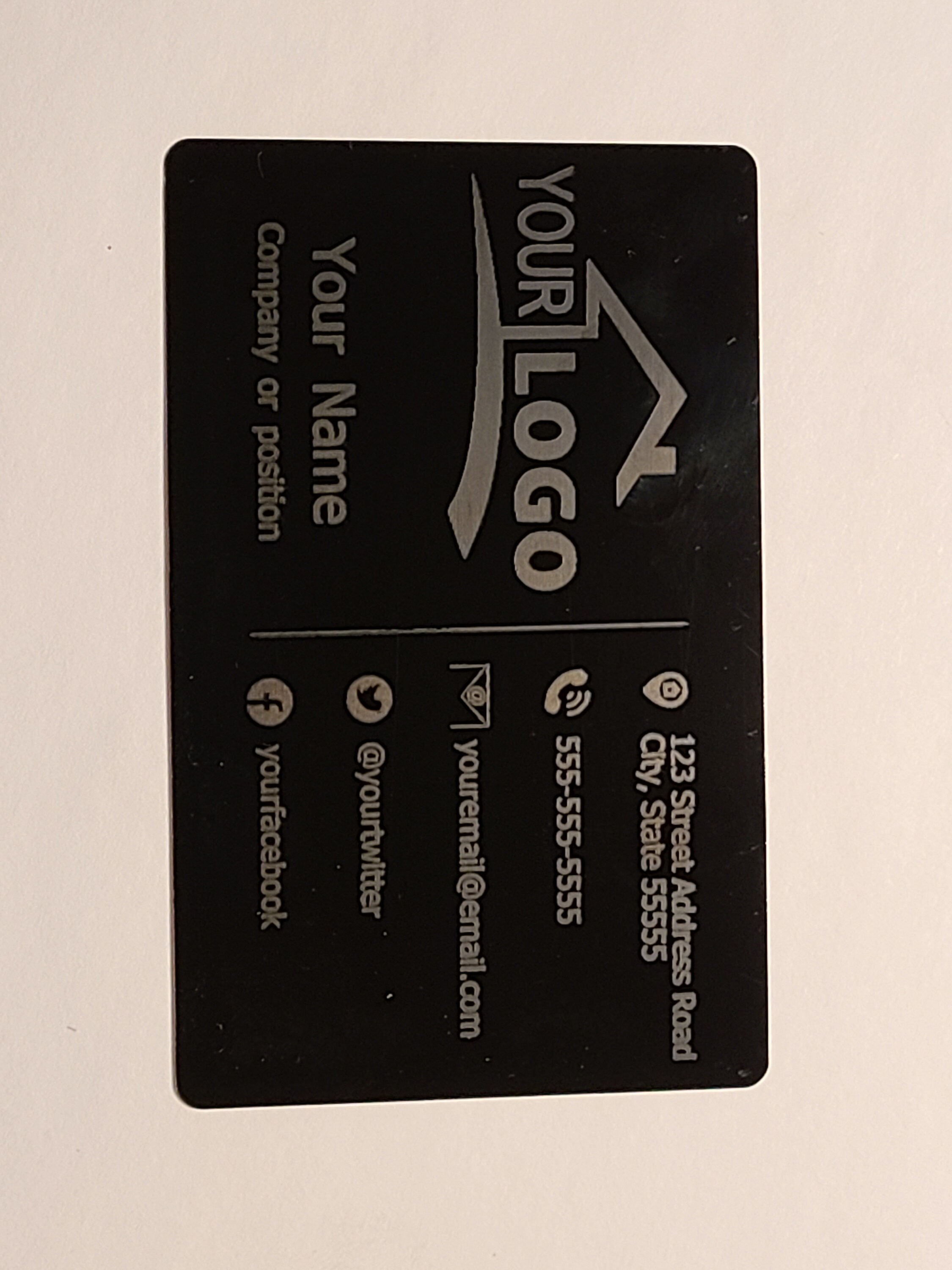 Custom laser engraved metal business cards