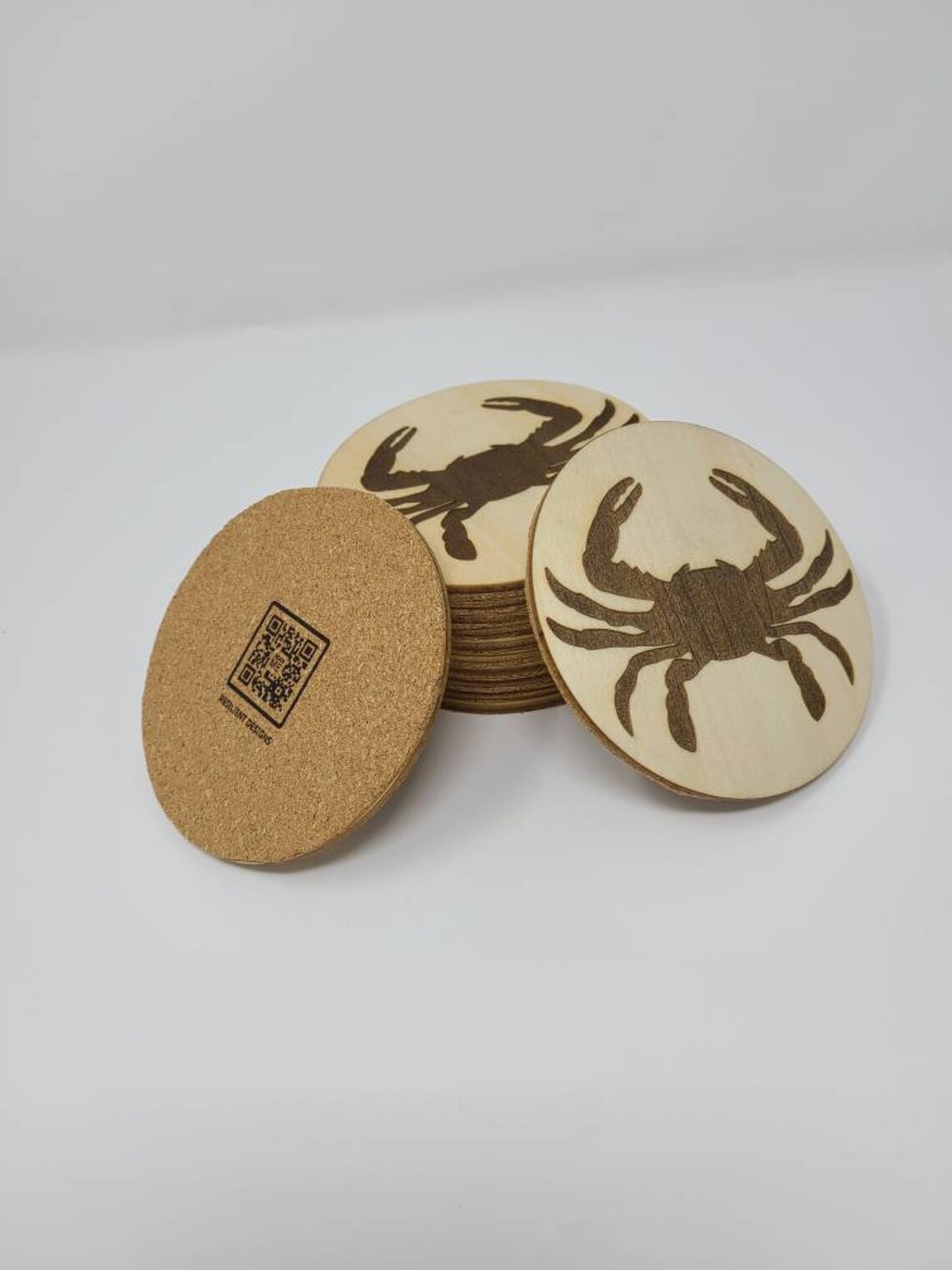 Custom laser engraved wood coasters with cork bottom Etsy