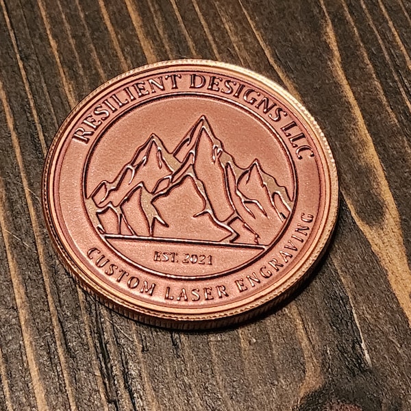 Custom engraved copper challenge coin