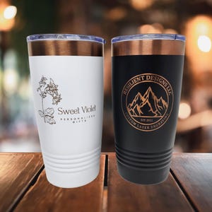 Custom Rose Gold Tumbler Laser Engraved 20oz