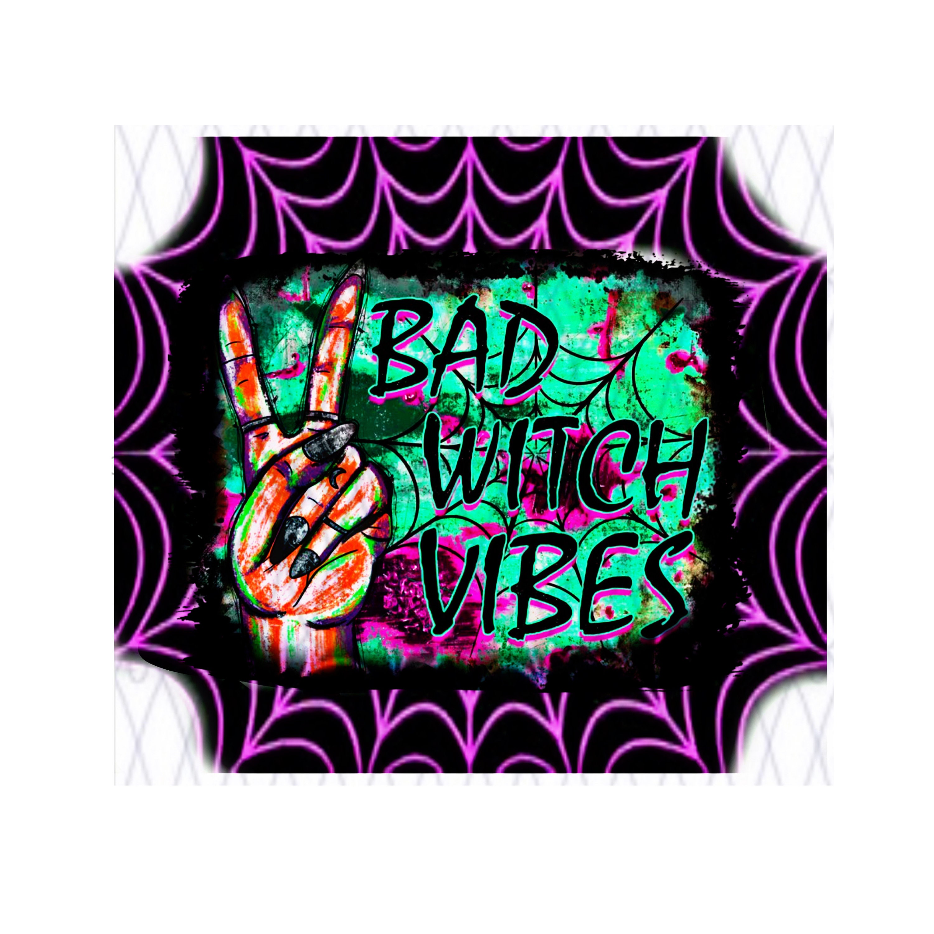 Bad Witch Vibes Peace Sign Green and Purple PNG Digital | Etsy