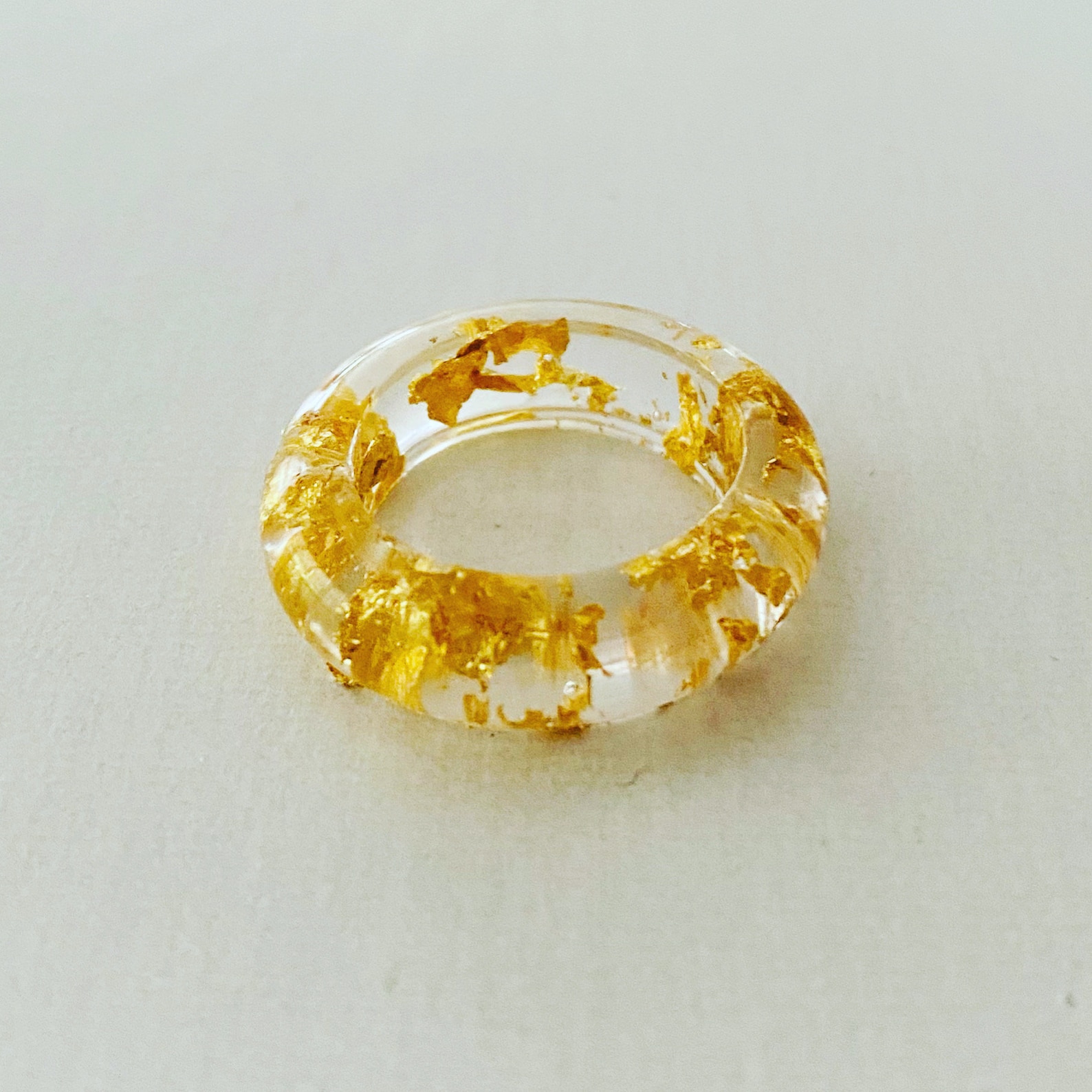 Gold Foil Resin Ring Etsy