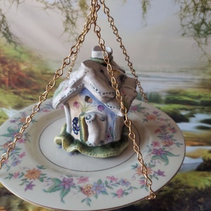 Bird Feeder, Hanging Bird feeder, Vintage China Bird House, China Plate, Bird Lover, Gift for Mom, Gift for Dad,  Housewarming Gift
