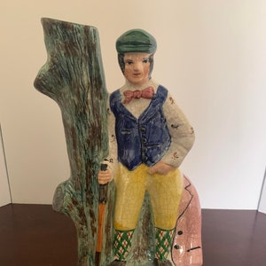 Staffordshire Flatback &quot;Spill&quot; Figure Of Young Tom Morris