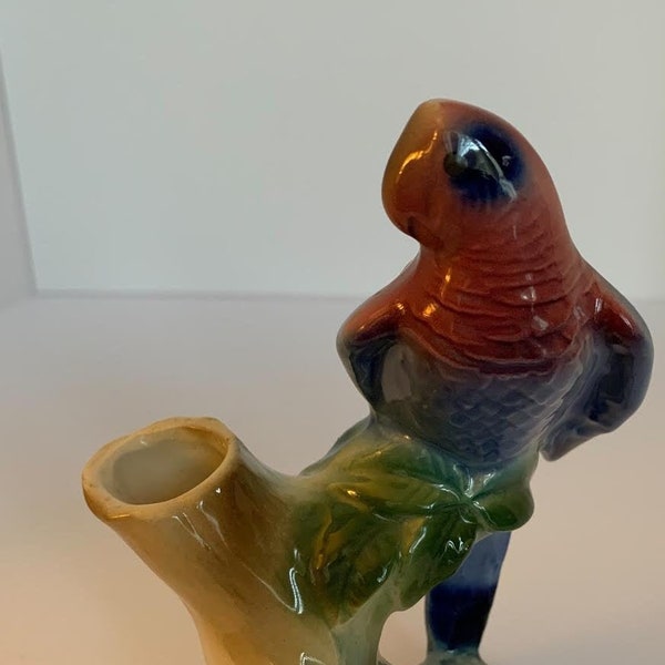 Vintage Royal Copley Parrot Planter Vase