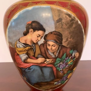 Royal Vienna Style Maroon and Gold Bavarian Vase STW Bavaria