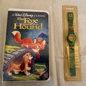 Walt Disney&#39;s Classic The Fox and The Hound Black Diamond VHS with Collectible Watch