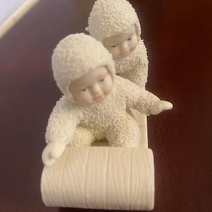 Retired Department 56 Snowbabies Down The Hill We Go!