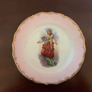 Austrian Gold Rimmed Hand Painted Plate