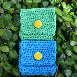 Card holder | Earbud pouch with button closure | Crochet Wallet | Slim wallet | Crochet wallet
