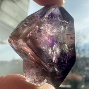 Shangaan, Hämatit-Einschlüsse, Zimbabwe super 7 crystal enhydo LEPIDOCROCITE AMETHYST Rauchquarz Multi Mobile Enhydo